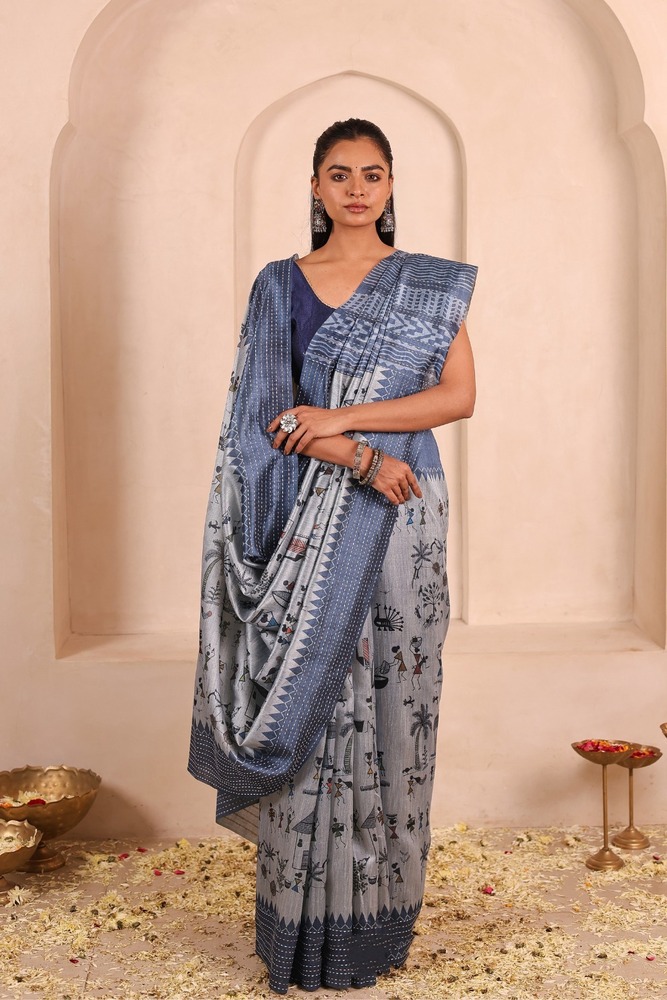 Warli Meets Katha Saree
