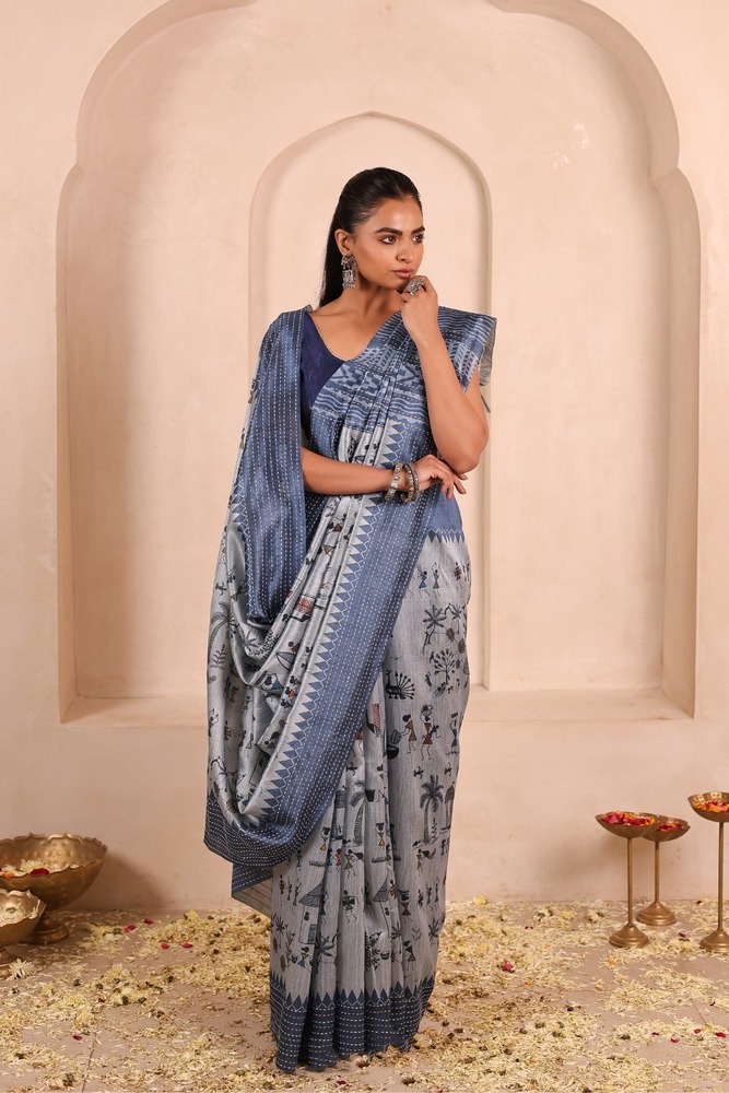 Warli Meets Katha Saree