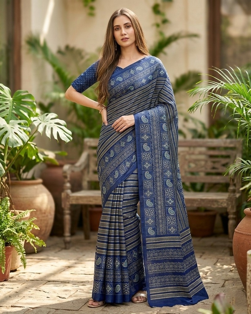 Modern Grace in Cotton Silk Saree
