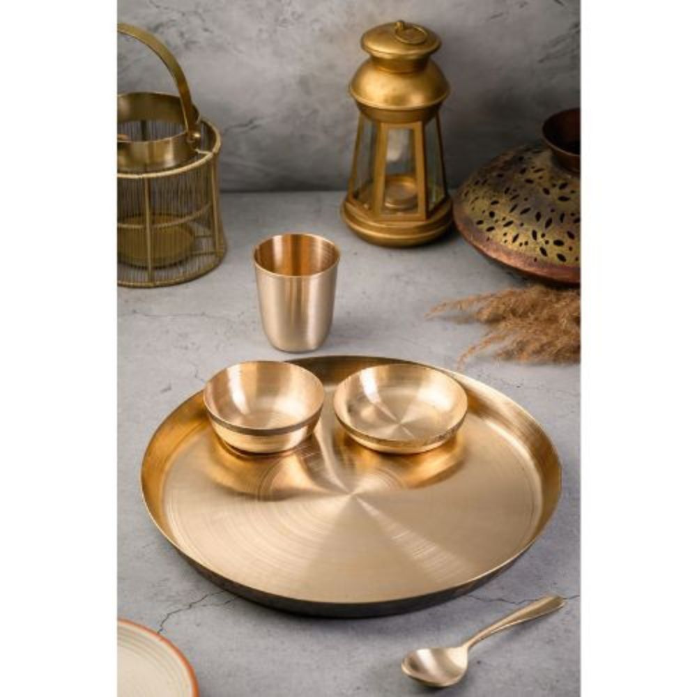 Kansa Bronze Dinner Set for Gifting Elegant Dinnerware for Weddings and Housewarming