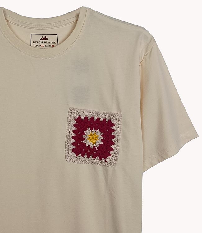 W13494 DITCH PLAINS Ladies Fancy Tops With Crochet Decoration