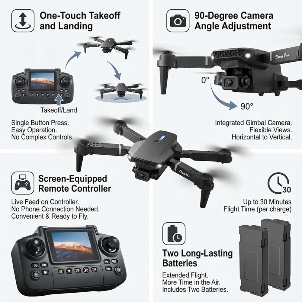 E88 pro Drone double battery and single camera