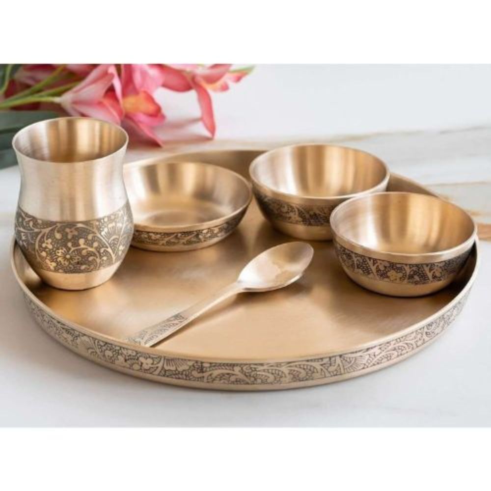 Luxury Handmade Kansa Bronze Dinner Set Perfect Blend of Heritage and Elegance