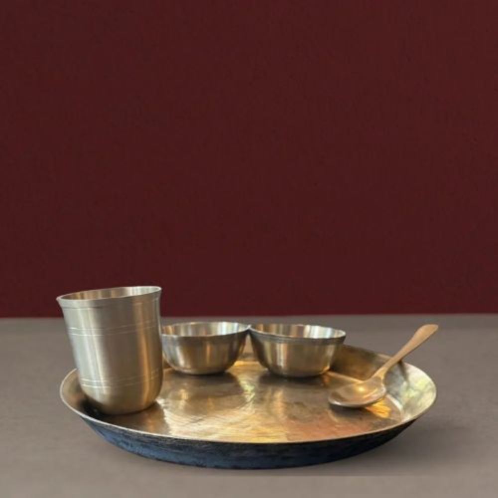 Traditional Indian Kansa Bronze Dinner Set Perfect For Cultural Dining Experience - Capacity: 150 Milliliter (ml)