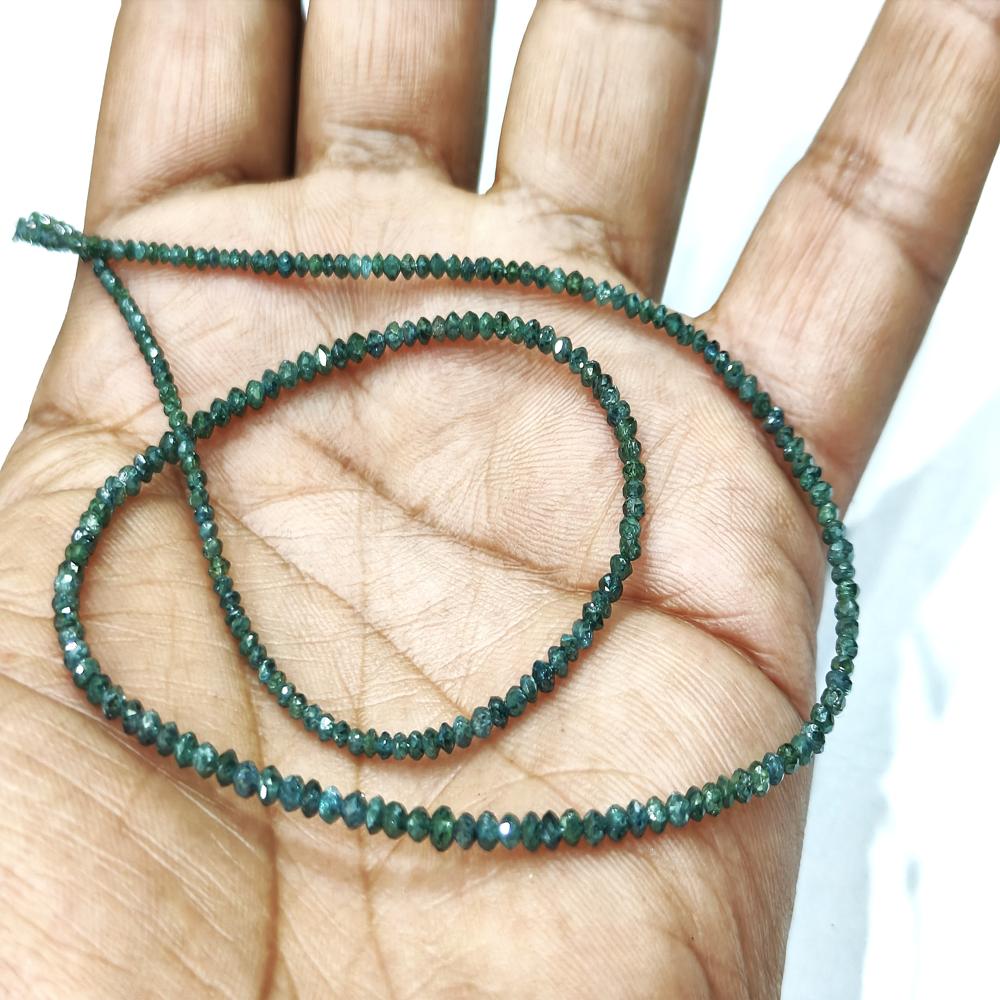 Natural Blue Diamond Rondelle Faceted Beads Certified Diamond beads Size 1.5mm to 2.5mm