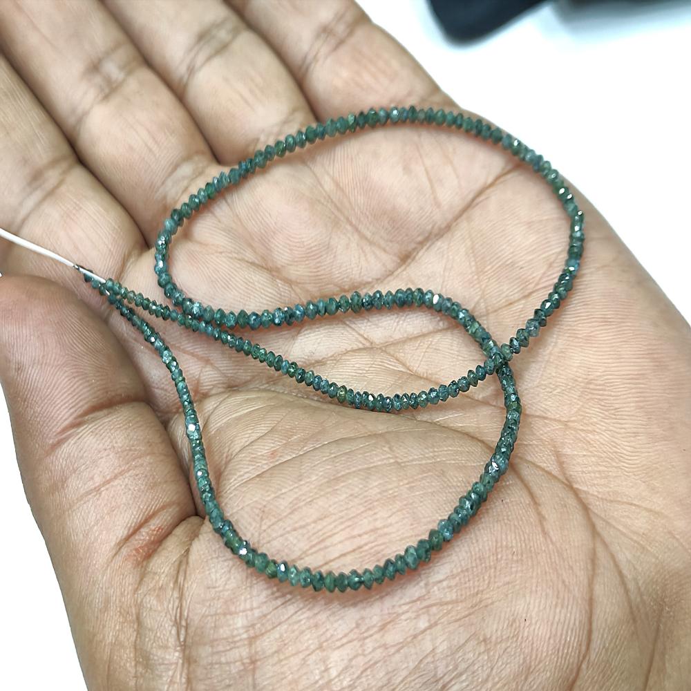 Natural Blue Diamond Rondelle Faceted Beads Certified Diamond beads Size 1.5mm to 2.5mm