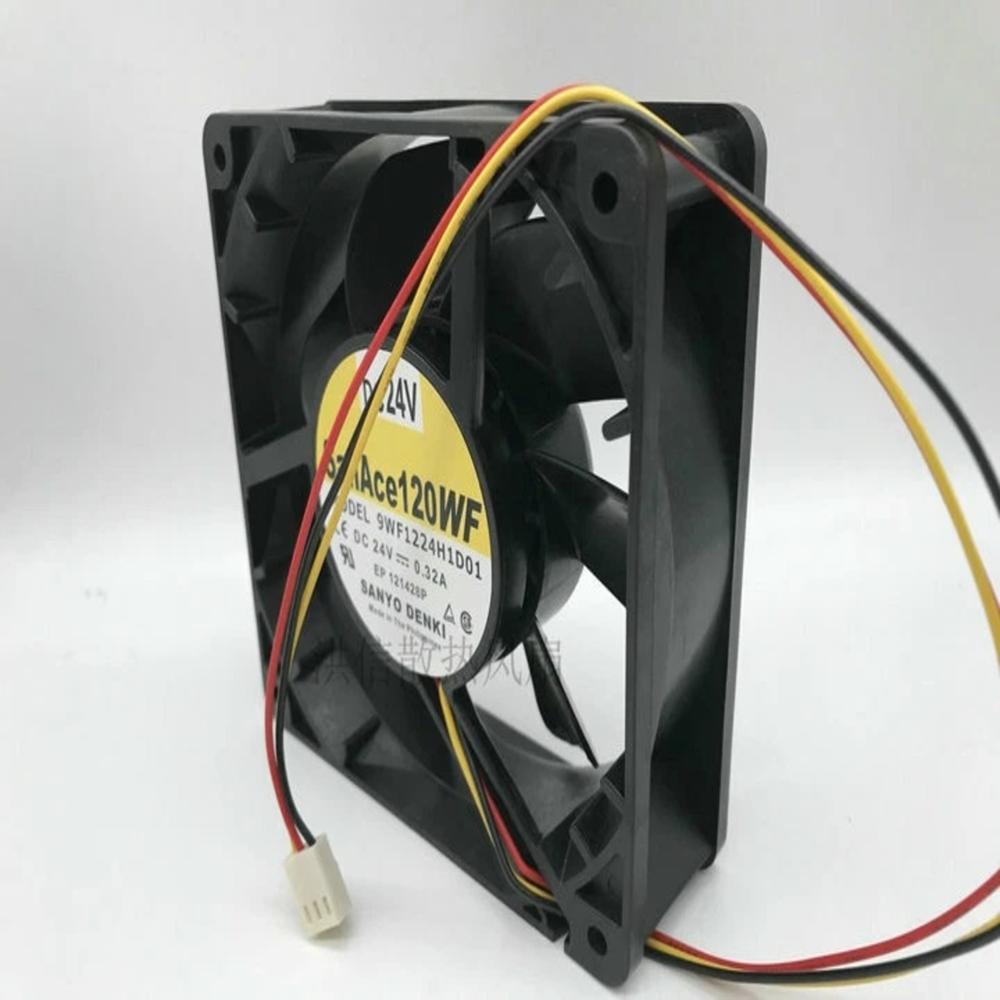 SANACE 9WF1224H1D01 24V DC 0.32A 12038mm Ball Bearing Industrial Axial Cooling Fan