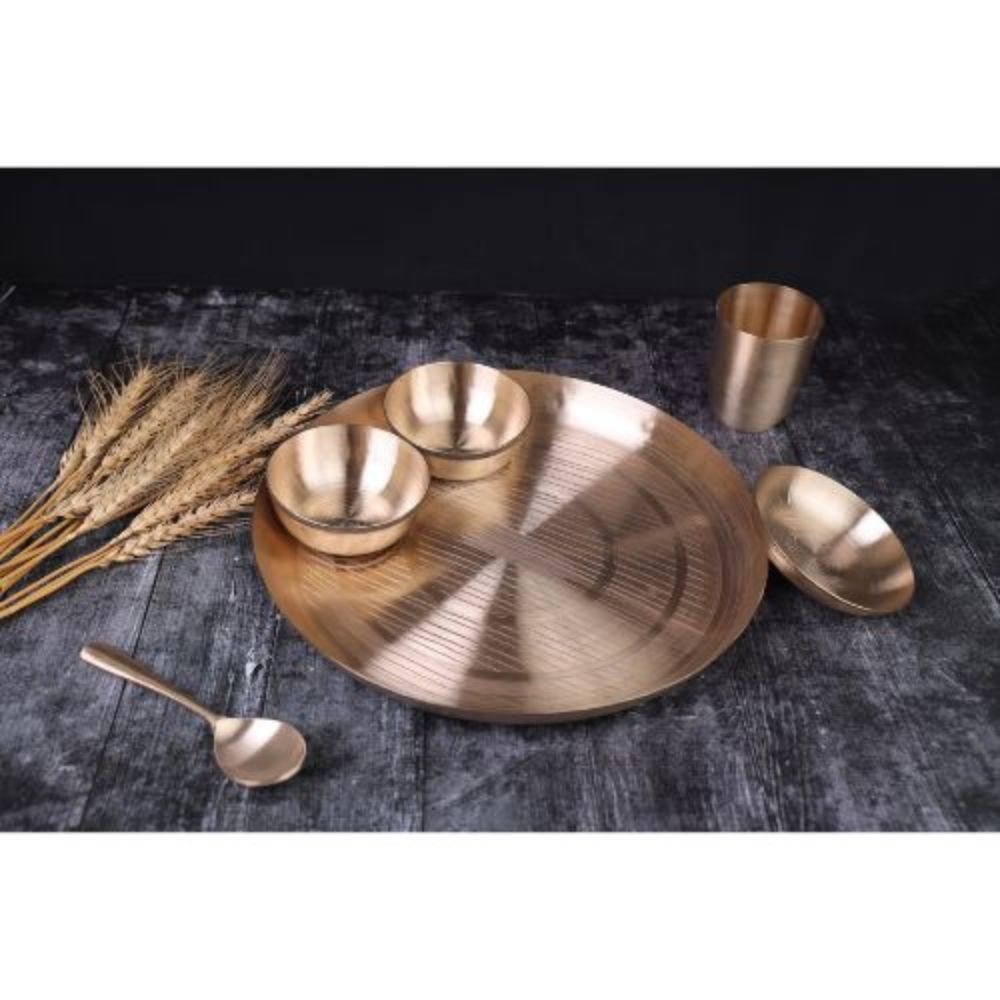 Handcrafted Bronze Kansa Dinner Set Perfect for Premium Kitchen and Dining Setup