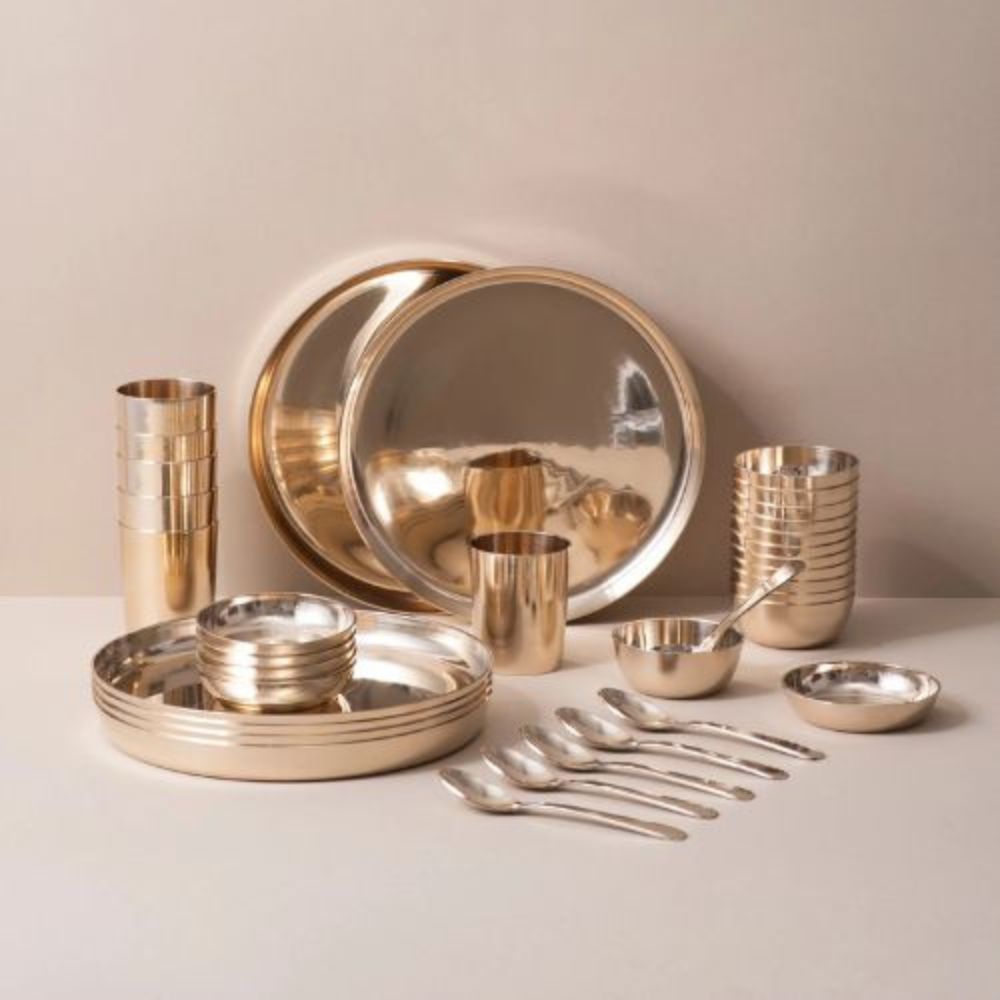 Exclusive Kansa Bronze Dinner Set High End Dining Collection for Luxury Lifestyle