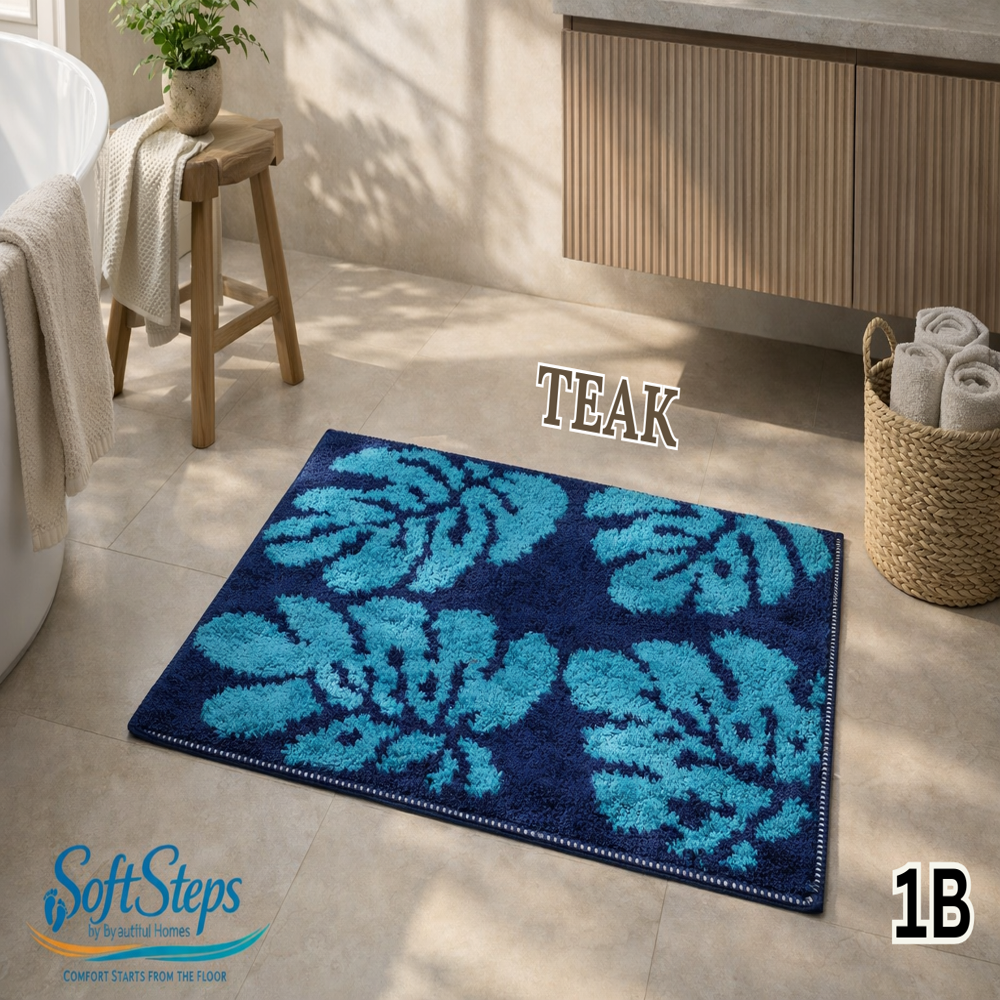 Teak Bathmats - Back Material: Anti-slip Latex