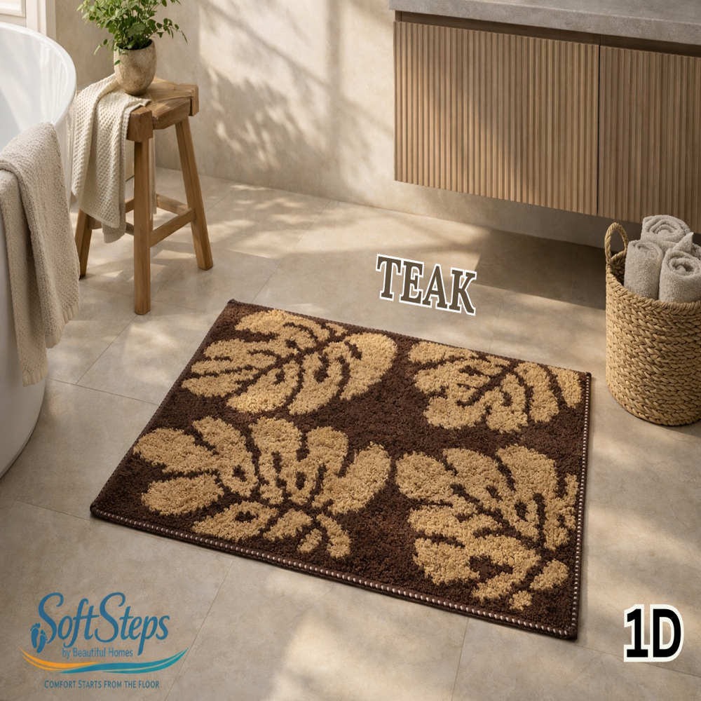 Teak Bathmats - Back Material: Anti-slip Latex