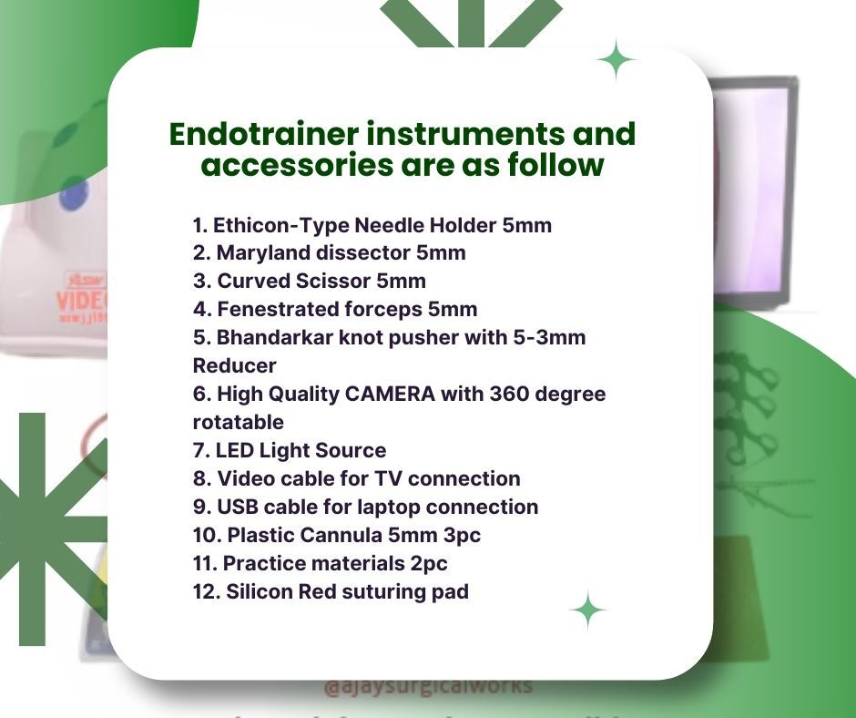 Ajay Surgical Works Laparoscopic Body Shape Endo Trainer With Accessories - CE Approved Reusable Surgical Instrument