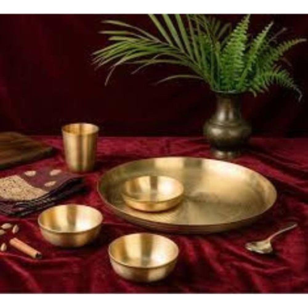 Pure Kansa Bronze Dinnerware Set Healthy Eating Utensils For Better Digestion - Capacity: 150 Milliliter (ml)