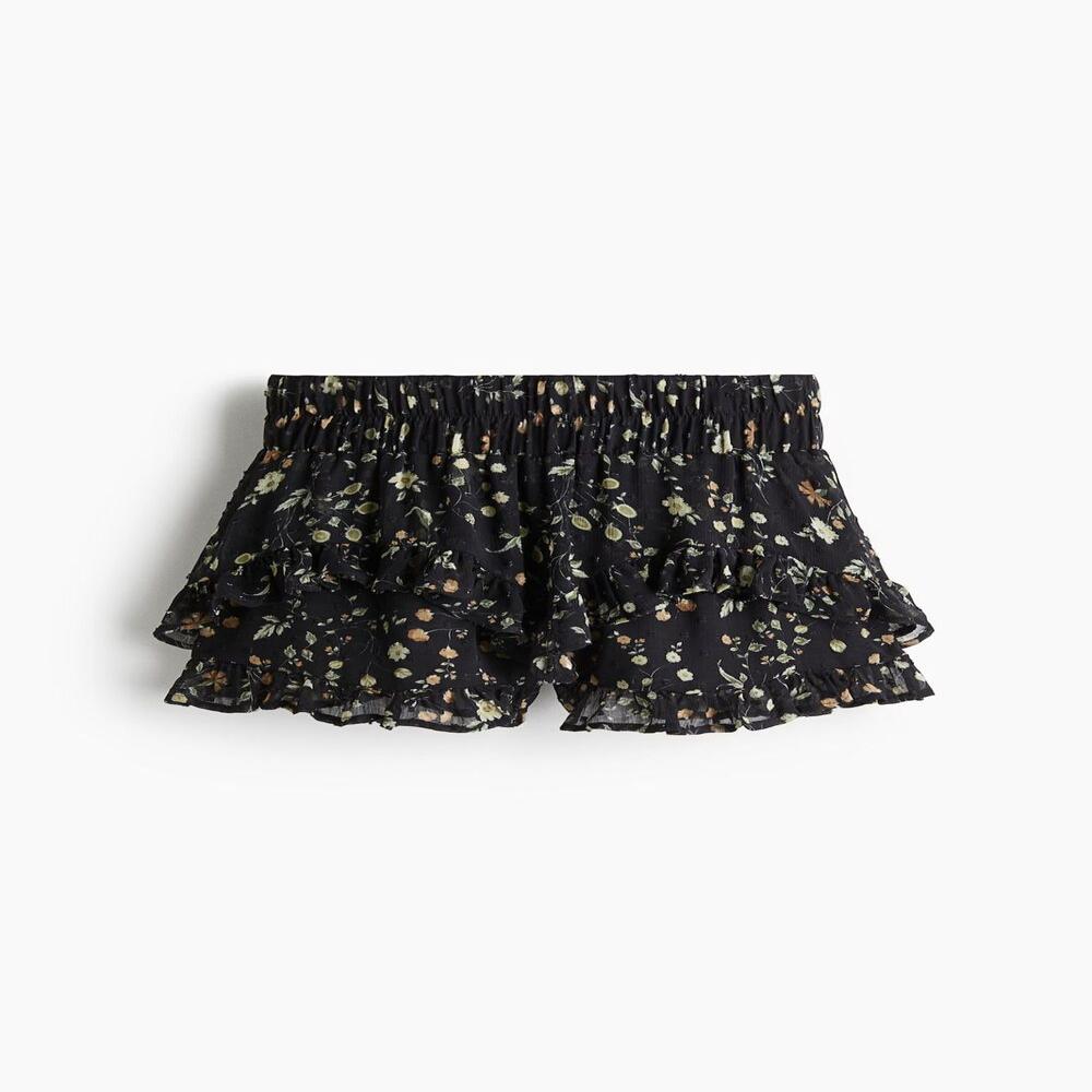 Floral Ruffle Mini Skirt