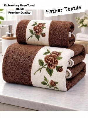 Rose Embroidary soft microfiber towel