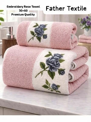rose Embroidary Soft microfiber towel