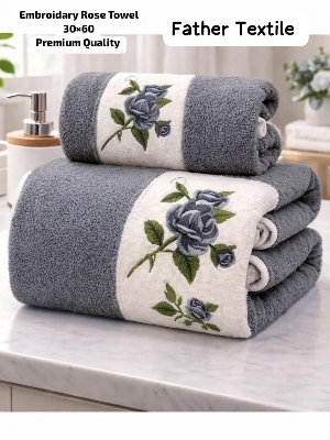 Rose Embroidary Soft microfiber towel