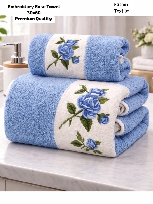 Rose Embroidary Soft microfiber towel