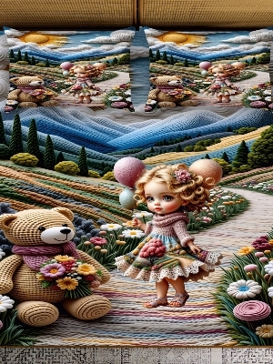 7D digital print bedsheet set