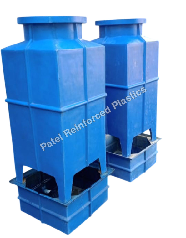FRP Cooling Tower - FRP 800x800x900 mm Light Blue, 10-1000 TR, Axial Flow Fan, Modular Structure, Corrosion Resistant, Weather Resistant Coating