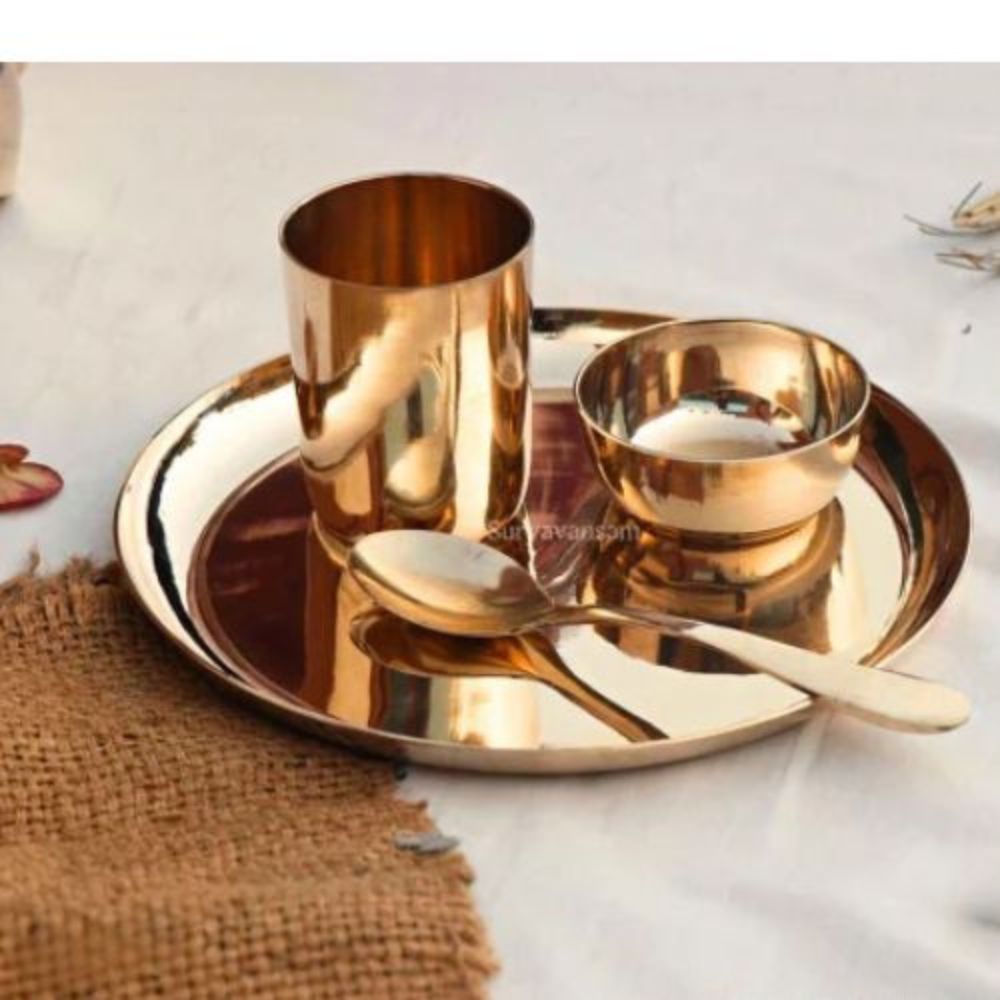 Luxury Kansa Bronze Dinner Set for Royal Table Presentation