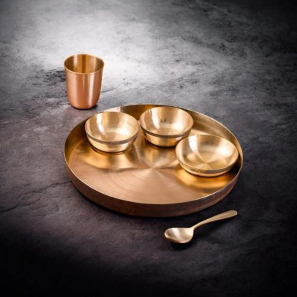Kansa Bronze Dinner Set With Classic Design For Daily Use - Capacity: 150 Milliliter (ml)