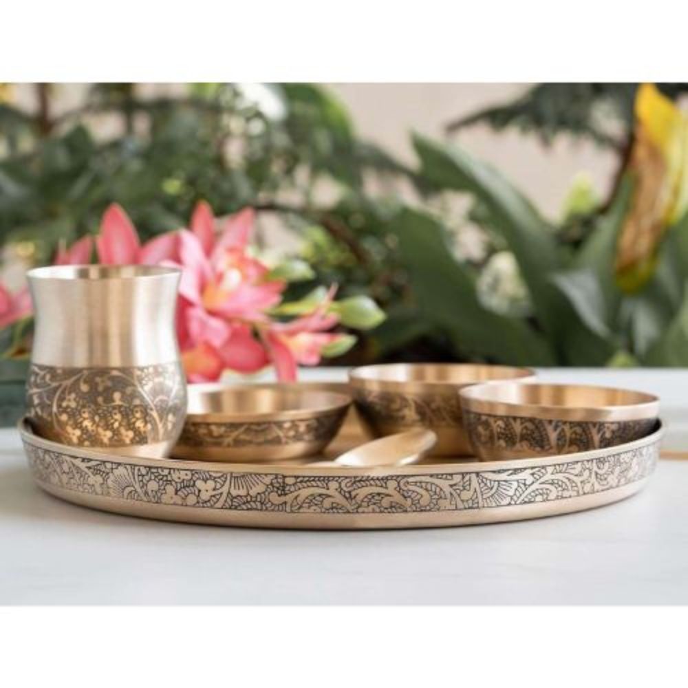 Kansa Bronze Dinner Set with Classic Design for Daily Use
