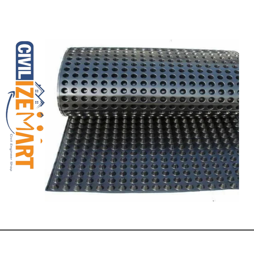 HDPE DIMPLE PROTECTION BOARD AS A BACKING FOR RETAINING WALL WATERPROOFING MEMBRANE