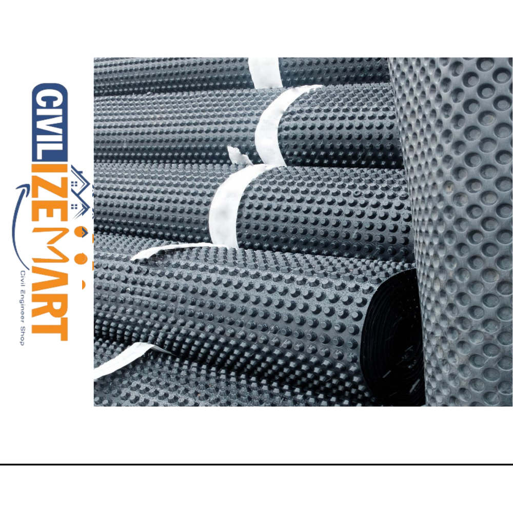 HDPE DIMPLE PROTECTION BOARD AS A BACKING FOR RETAINING WALL WATERPROOFING MEMBRANE