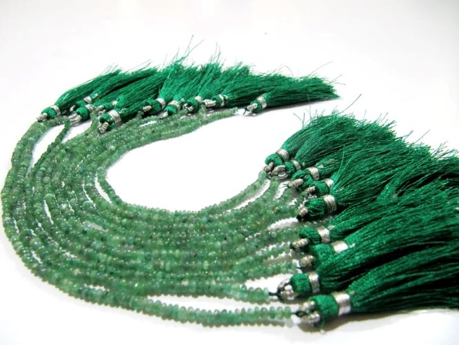 Natural Emerald Rondelle Plain Smooth Beads 2.5-3mm strand 8 inches Zambia Mined Precious