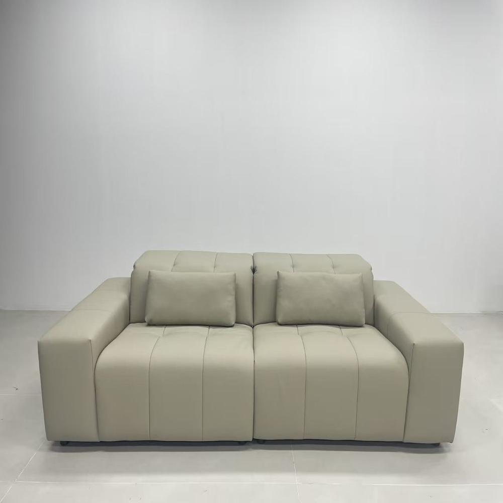 Modern Minimalist Genuine Leather Sofa Set - 3-Seater & 4-Seater Modular Sectional Sofa for Living Room