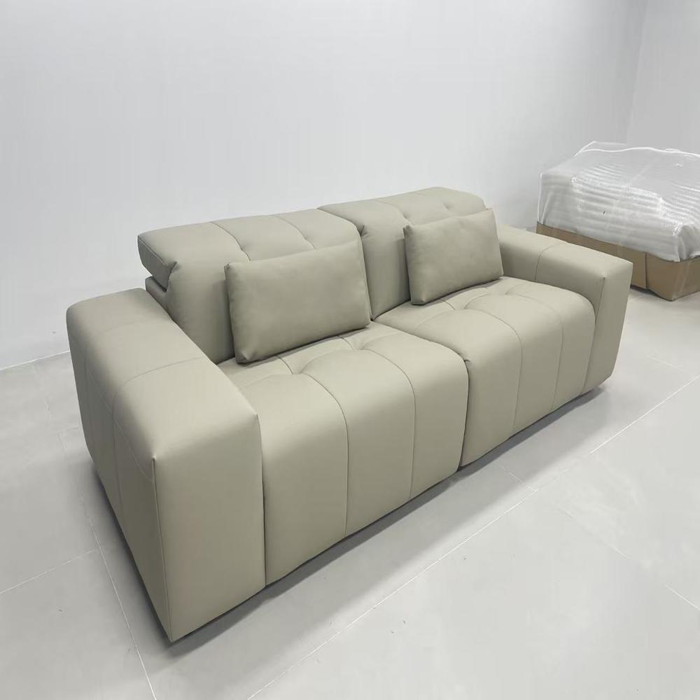 Modern Minimalist Genuine Leather Sofa Set - 3-Seater & 4-Seater Modular Sectional Sofa for Living Room