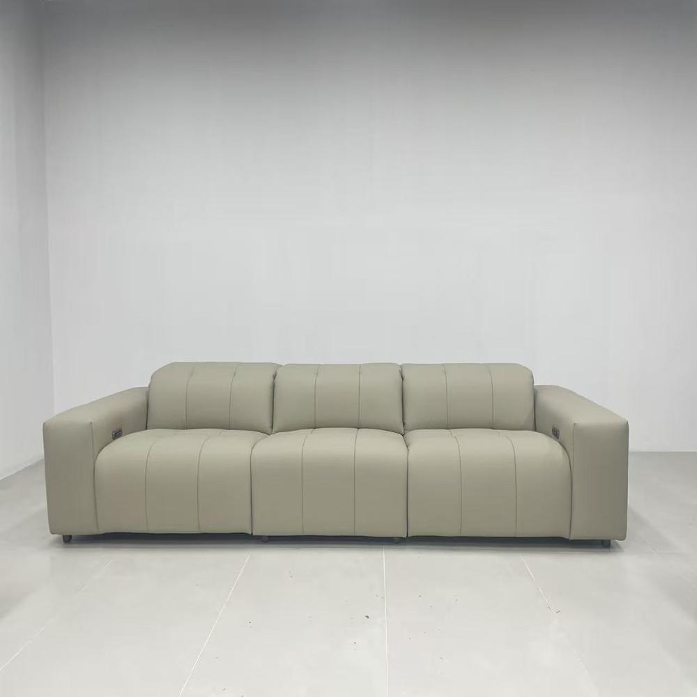 Modern Minimalist Genuine Leather Sofa Set - 3-Seater & 4-Seater Modular Sectional Sofa for Living Room