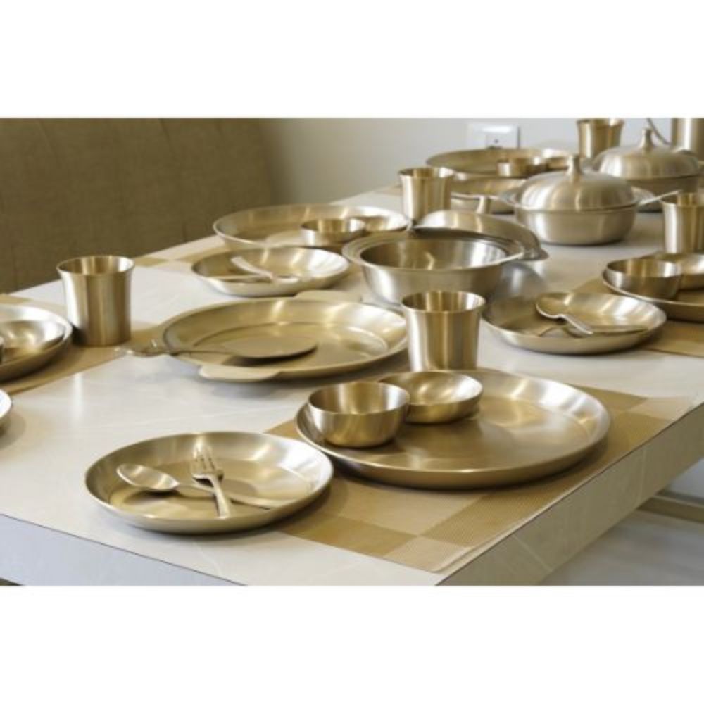 Pure Bronze Kansa Dinner Set for Traditional Indian Kitchen