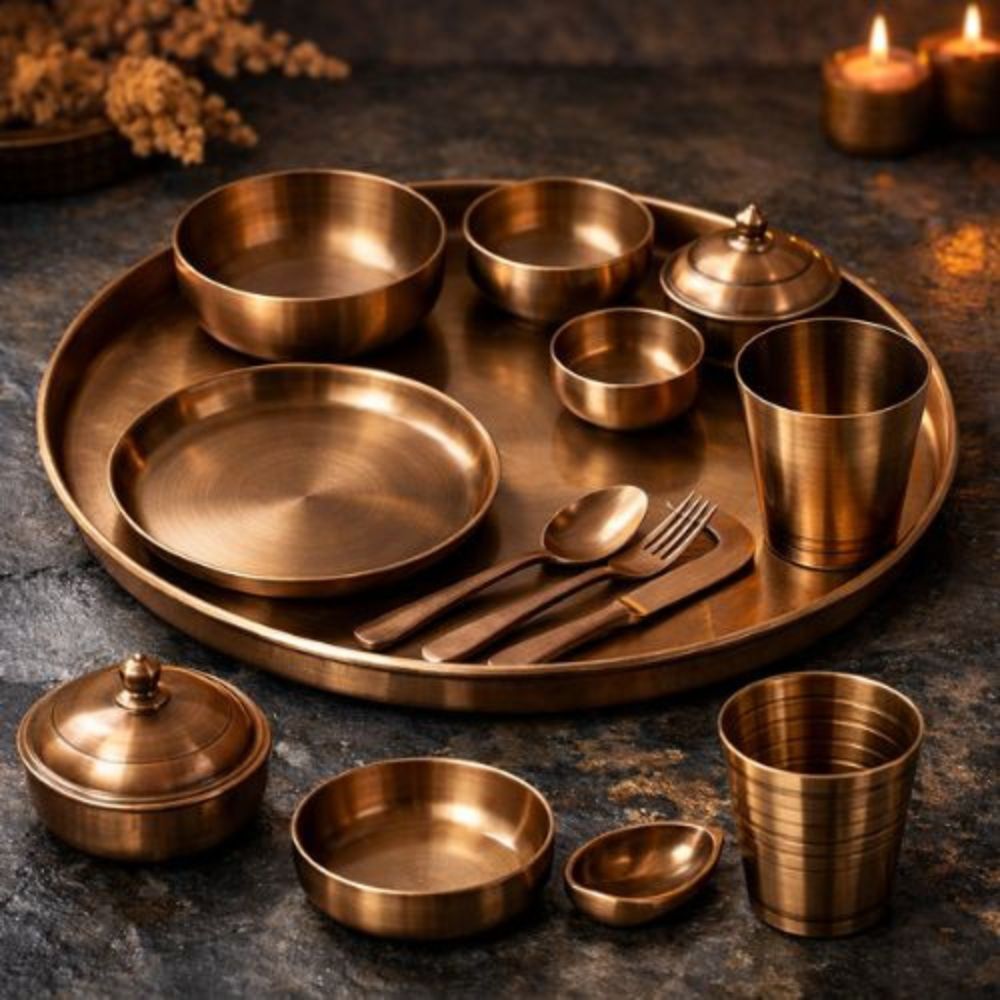 Kansa Bronze Dinner Set for Wellness and Healthy Lifestyle