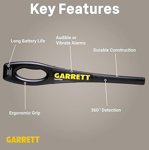Garrett SuperWand Hand Held Metal Detector, 1165800
