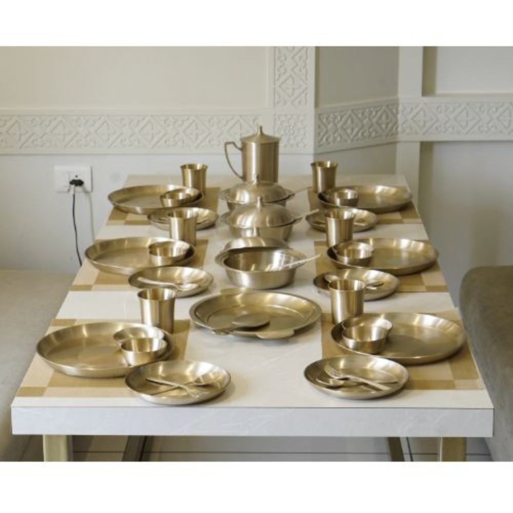 Royal Style Kansa Bronze Dinner Set for Special Occasions