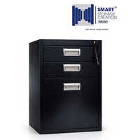 3 Black Drawer Pedestal