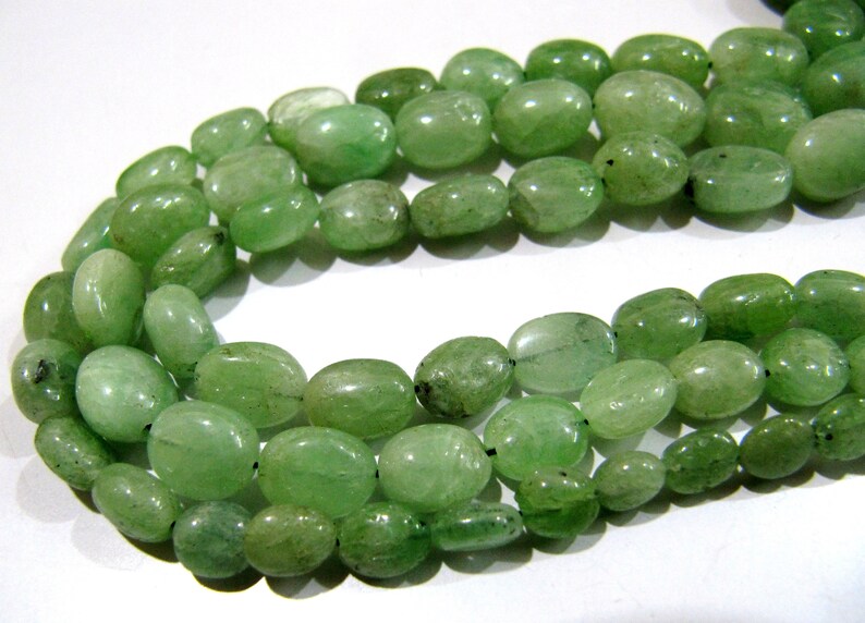 Natural Emerald Smooth Beads / Genuine Plain Oval Shape Emerald BeadsSize 5x7mm to 12x16mm Strand 8 inches long