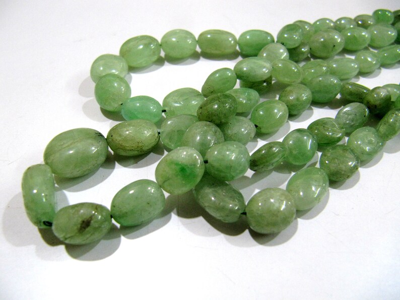Natural Emerald Smooth Beads / Genuine Plain Oval Shape Emerald BeadsSize 5x7mm to 12x16mm Strand 8 inches long