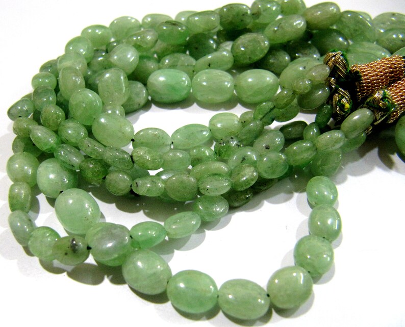 Natural Emerald Smooth Beads / Genuine Plain Oval Shape Emerald BeadsSize 5x7mm to 12x16mm Strand 8 inches long