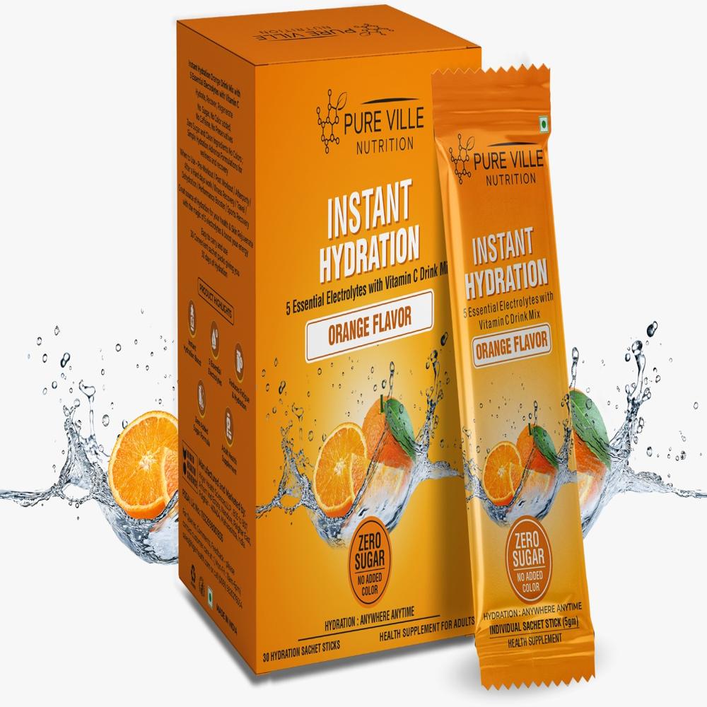 Zero Sugar Orange Electrolyte Hydration Drink Premix Sachets