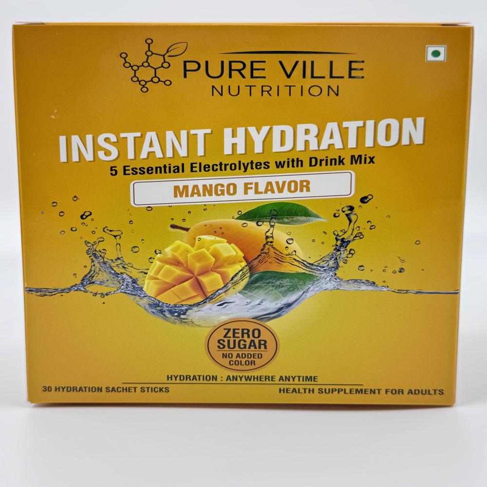 Zero Sugar Mango Electrolyte Hydration Drink Premix Sachets