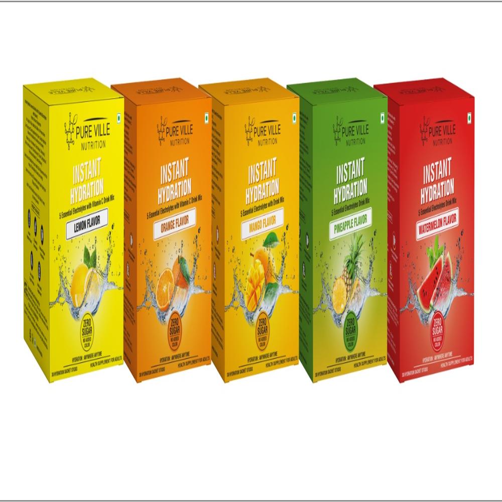 Zero Sugar Mango Electrolyte Hydration Drink Premix Sachets