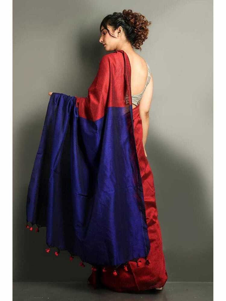 Pallu Contrast Khadi Cotton Saree