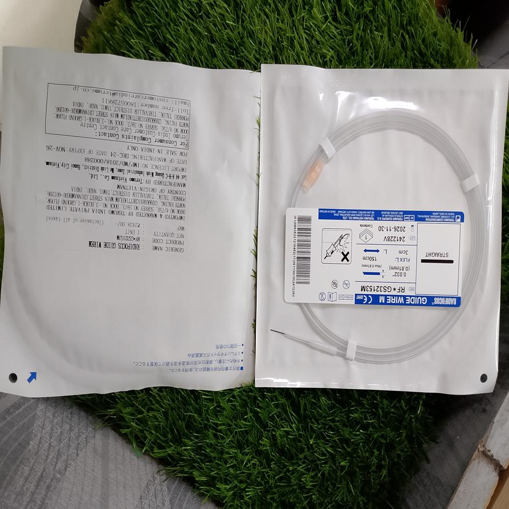 Terumo Guide Wire - Nitinol Material, Circle Shape, White Color | Cuff-free Design, Recyclable, Long-lasting, High Visibility