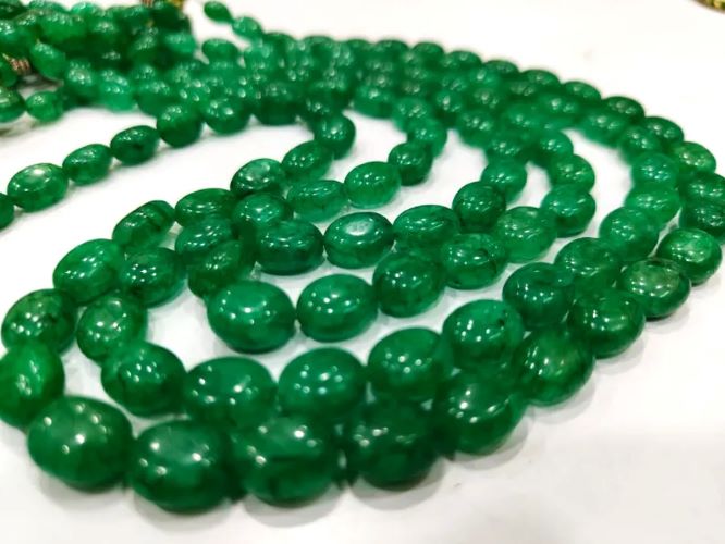 Natural Beryl Emerald Oval Plain Smooth Beads 6x9mm to 9x11mm Strand 8 inch long Beads