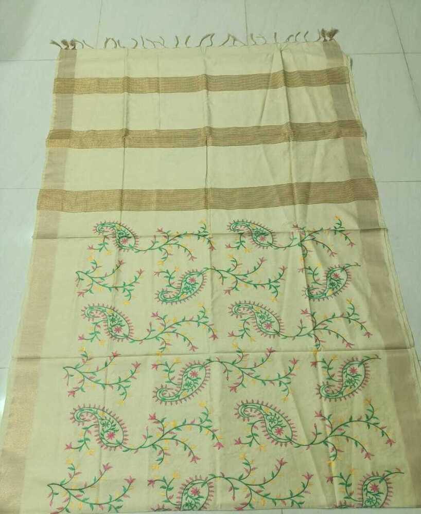 Embroidery Work Bapta Silk Sare