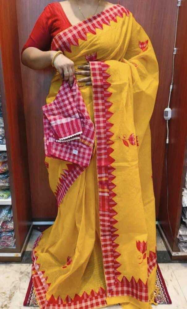 Gamcha Applick Work Saree