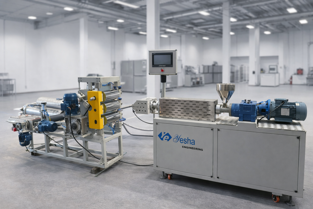 Lab sheet extruder machine